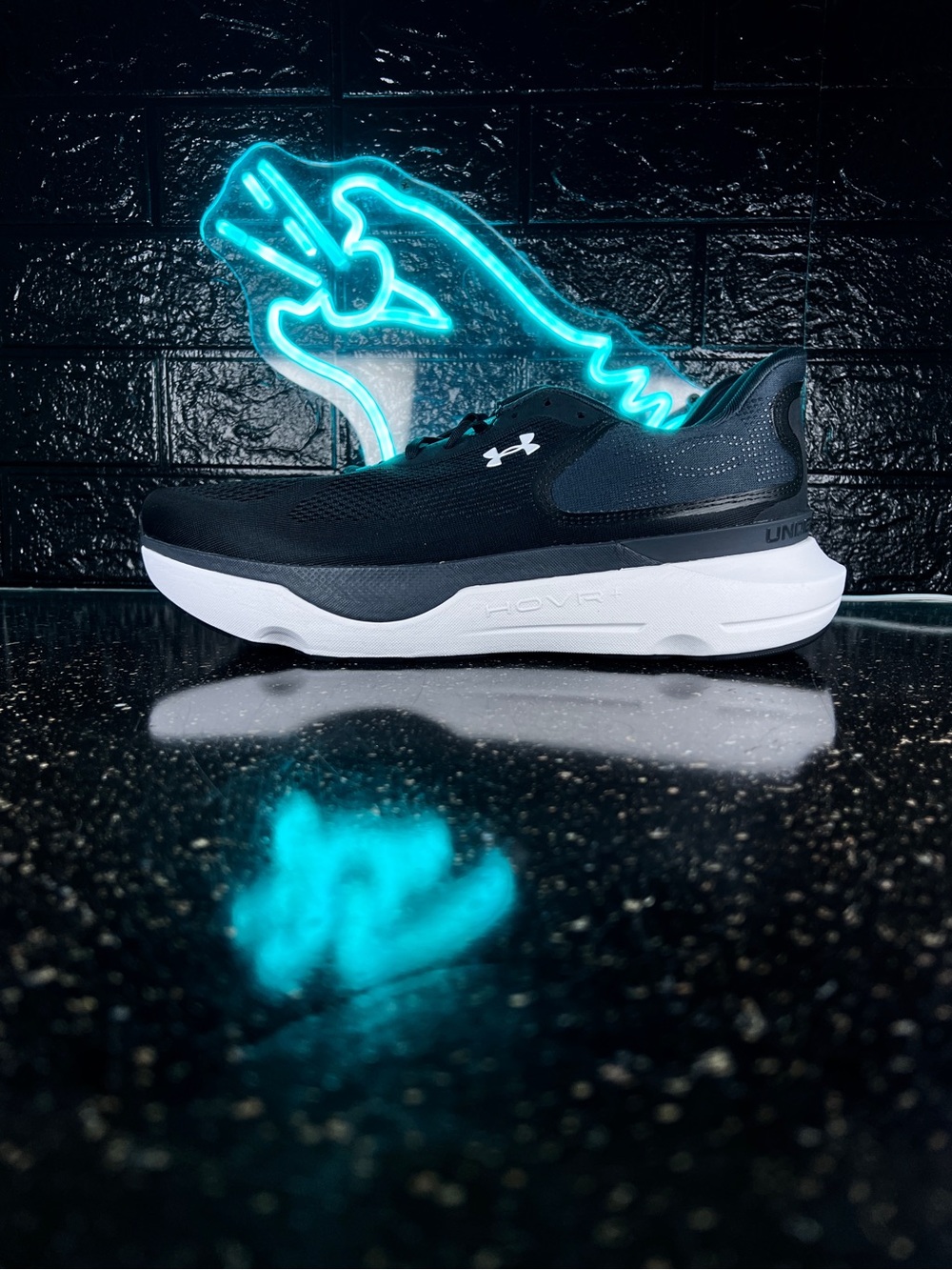 Under Armour Infinite Pro 2 Men's Walking Running Shoes Black White - 12.5